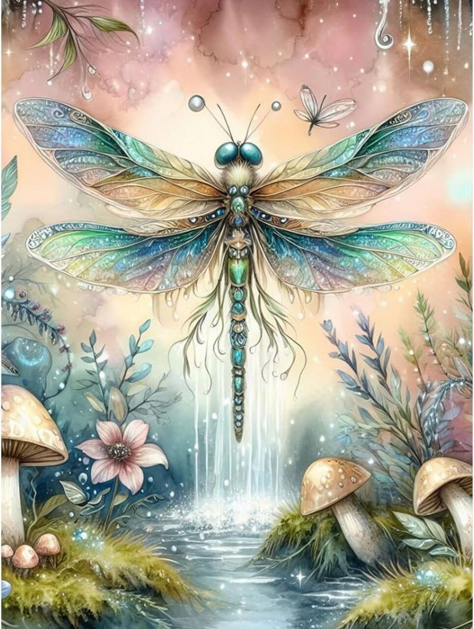 Diamond Painting Kits for Adults, 5D DIY Diamond Art Kits for Beginners, Full Drill Diamond Painting Kits for Home Wall Decor, Dragonfly, 12x16 Inch